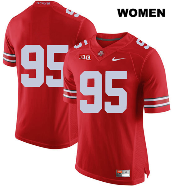 Ohio State Buckeyes Women's Blake Haubeil #95 Red Authentic Nike No Name College NCAA Stitched Football Jersey DD19O13ZZ